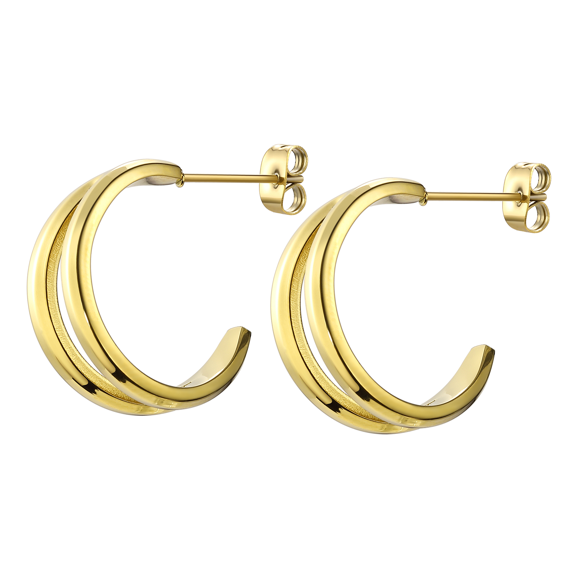Aretes Dorado Acero Enso image number null