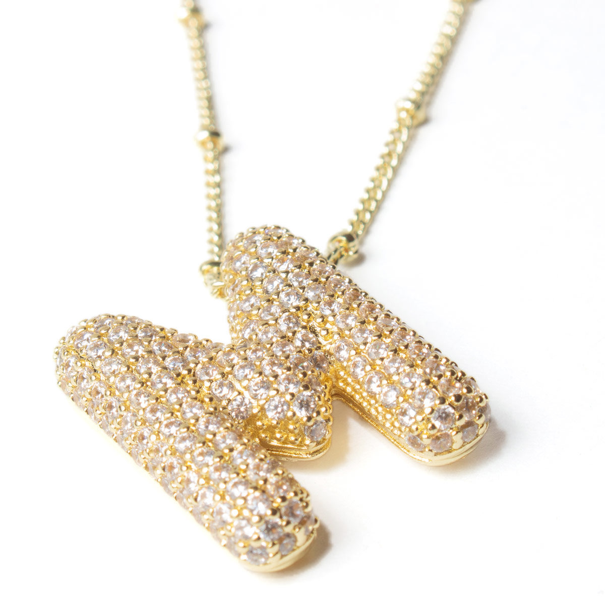 Collar Dorado de Cobre y Zirconia M Vstone image number null