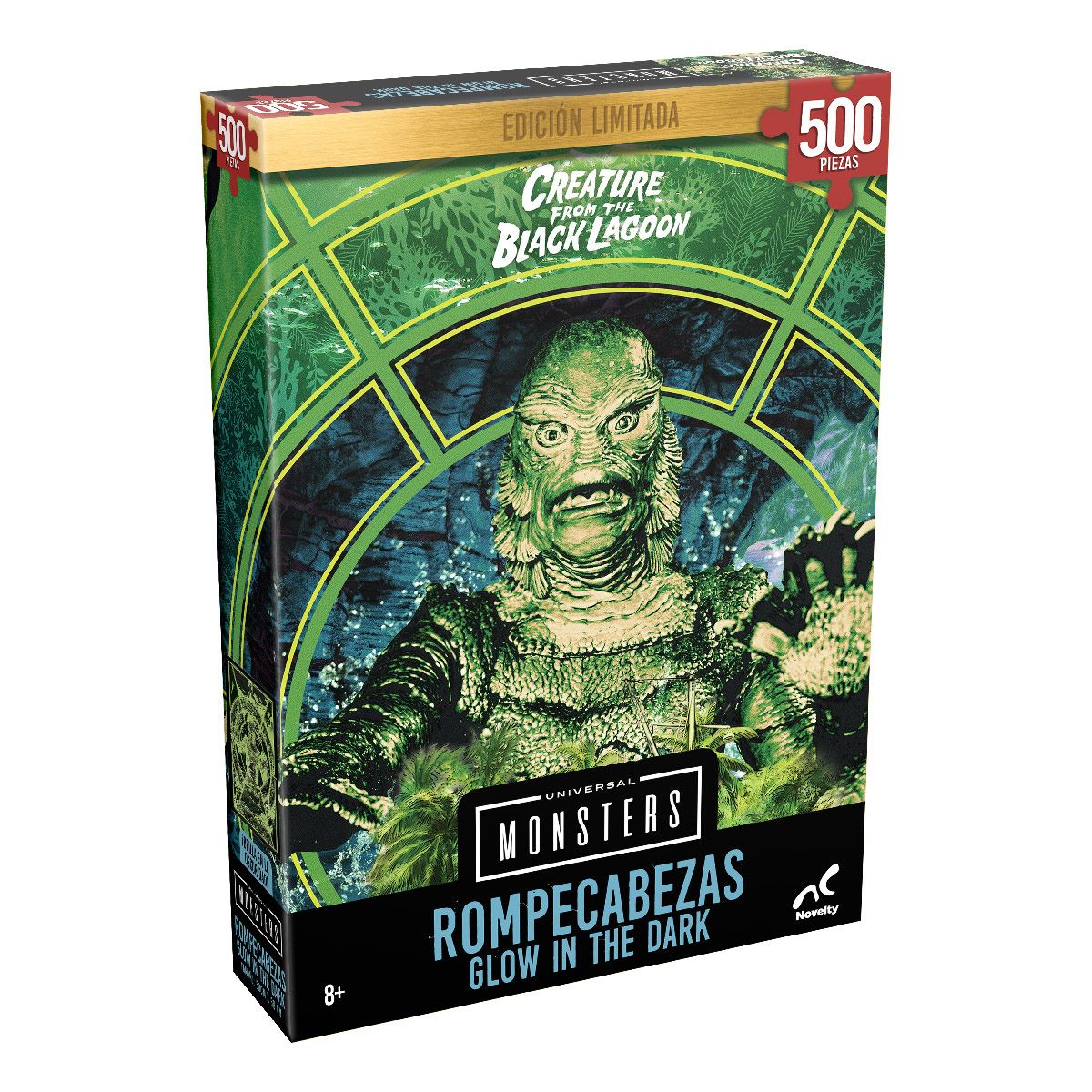Rompecabezas Edici&oacute;n Limitada Monstruos Cl&aacute;sicos Glow in the Dark Laguna Negra 500 piezas image number null