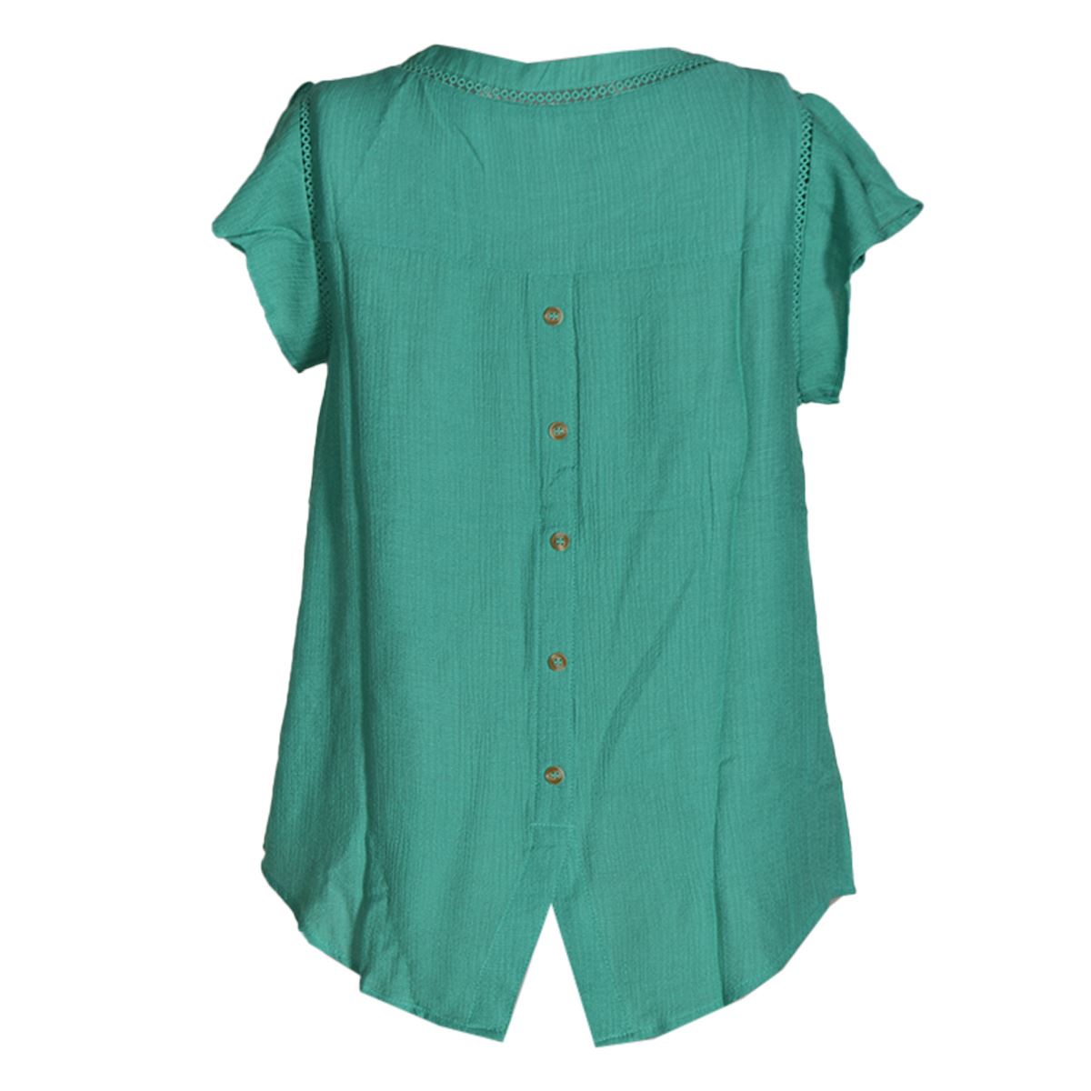 Blusa lisa con detalle pequeño de encaje en cuello para mujer Philosophy Talla Mediana image number null