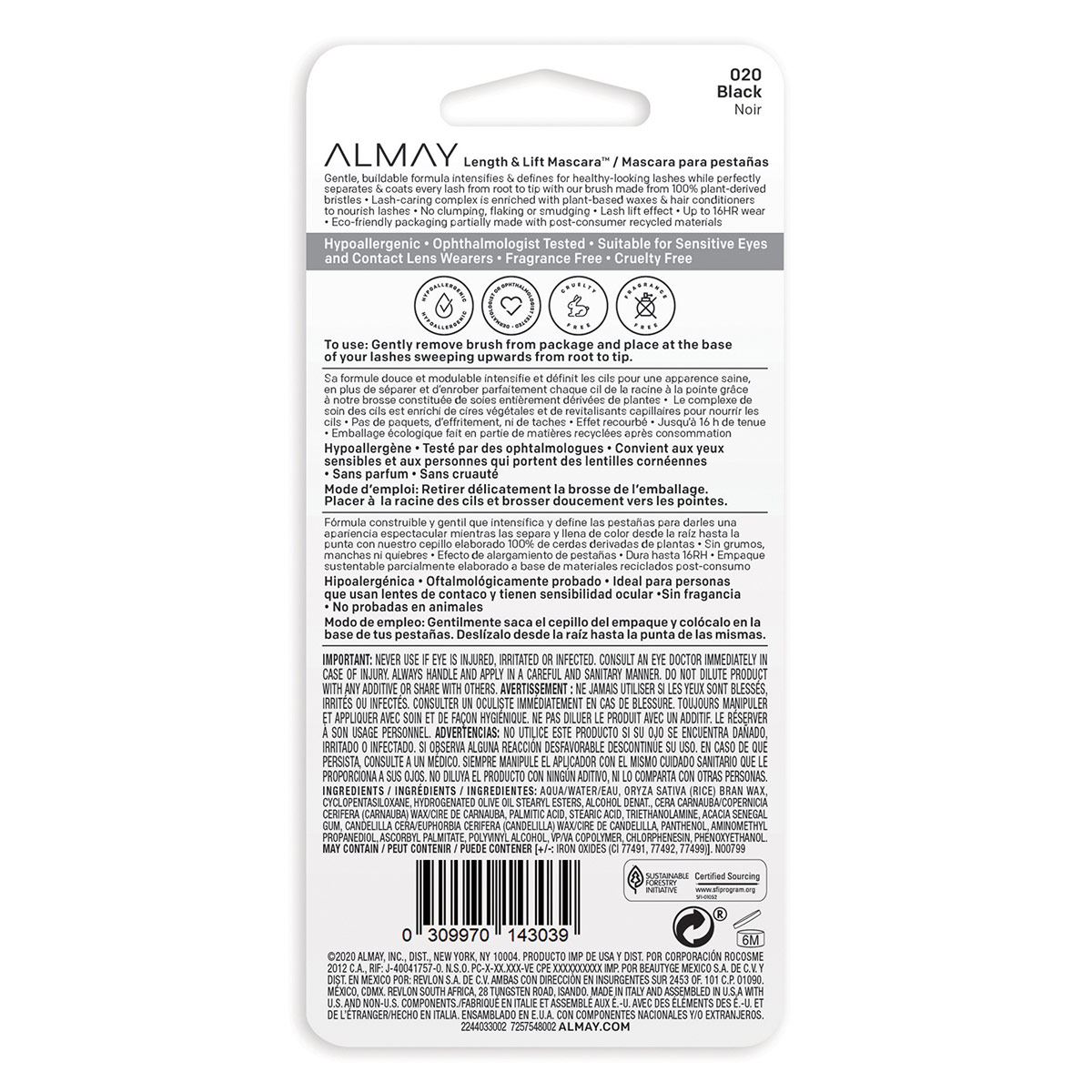 Almay M&aacute;scara Lenght & Lift Nwp image number null