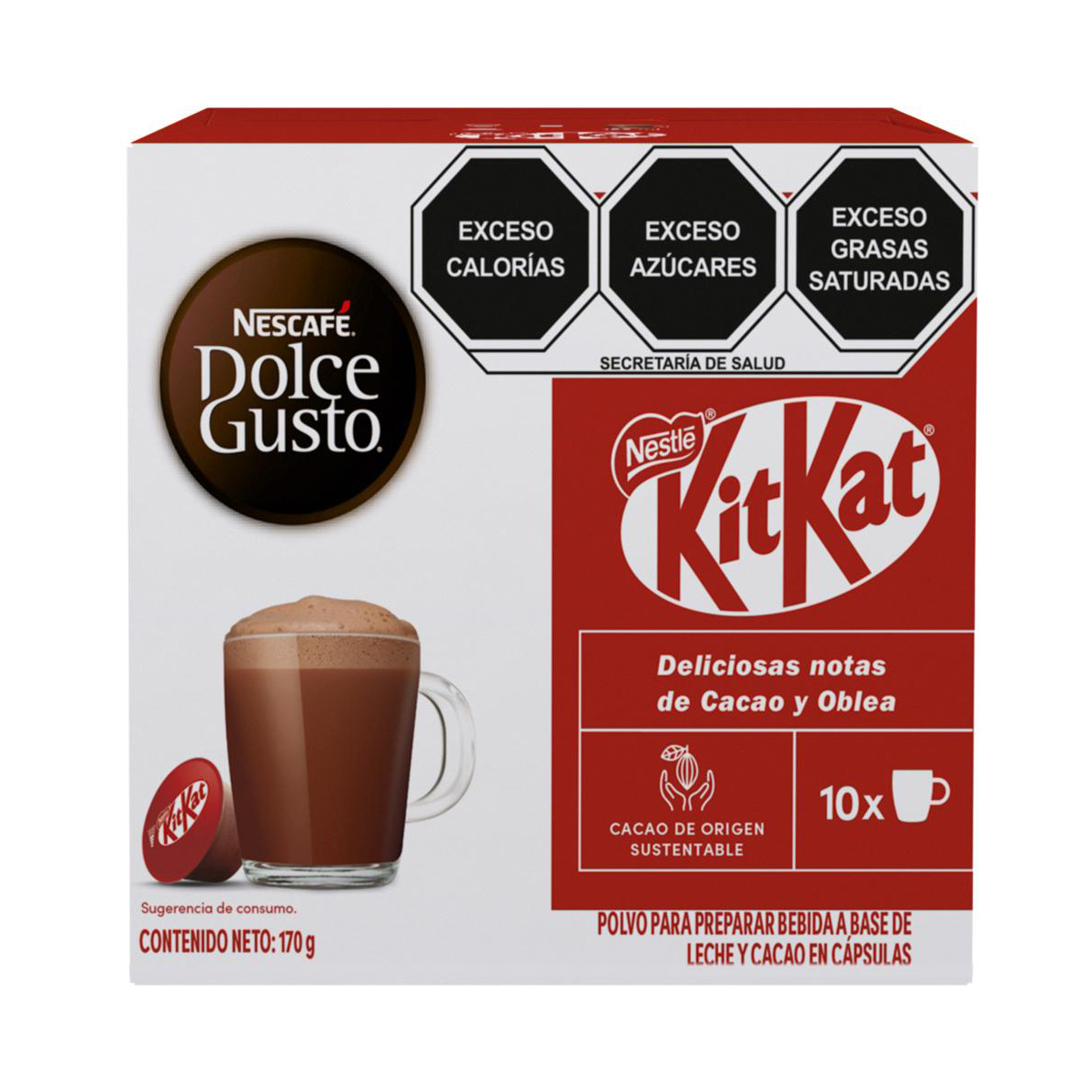 Paquete de 10 Cápsulas DOLCE GUSTO Sabor Kit Kat Chococcino image number null