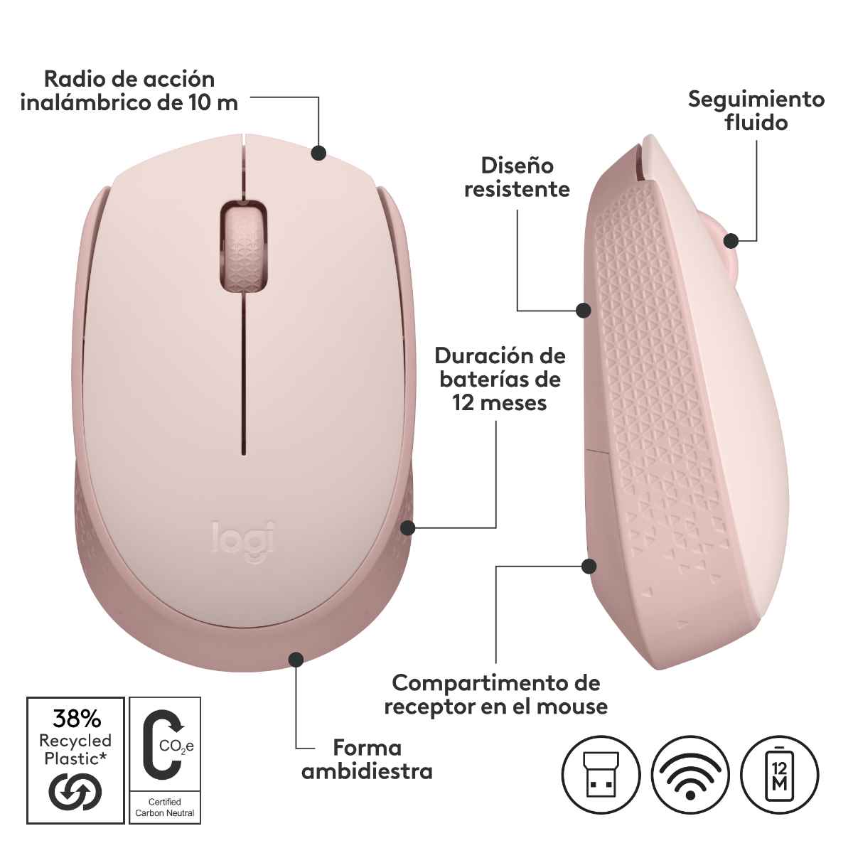 Mouse m170 rosa Logitech image number null