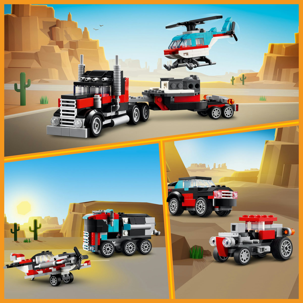LEGO® Camión Plataforma con Helicóptero image number null