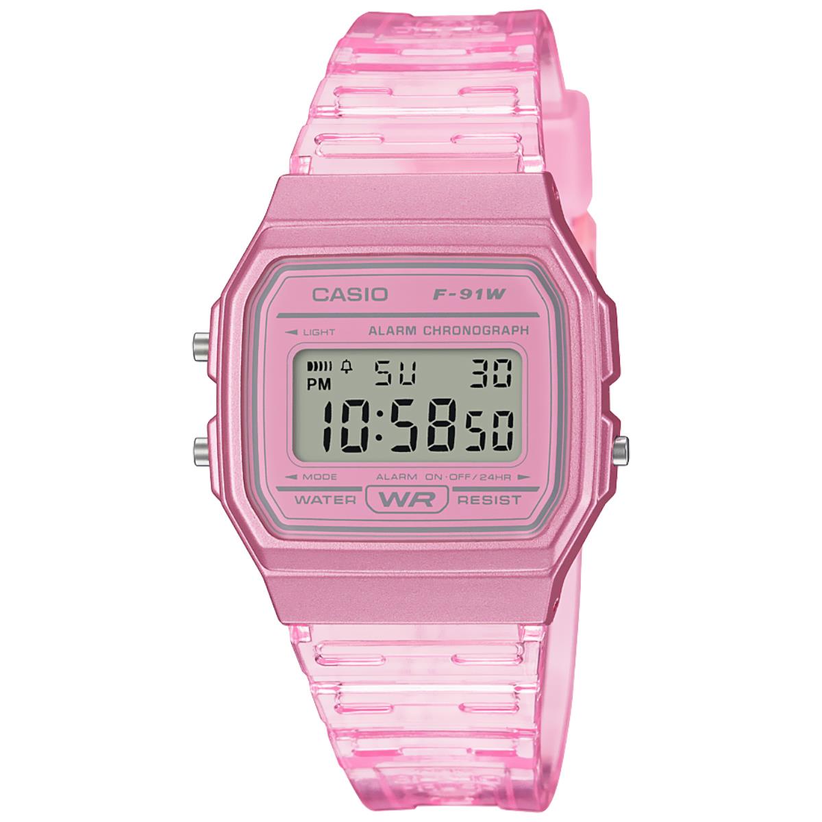 Reloj Casio Rosa De Resina para Mujer Modelo Elo F91Ws4Cf image number null