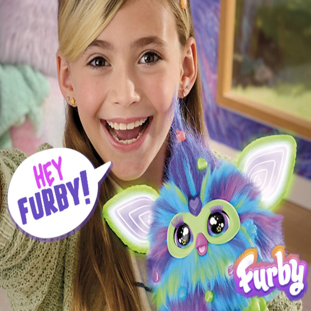 Peluche Interactivo Furby Galaxy Edición Brilla en la Oscuridad de Hasbro image number null