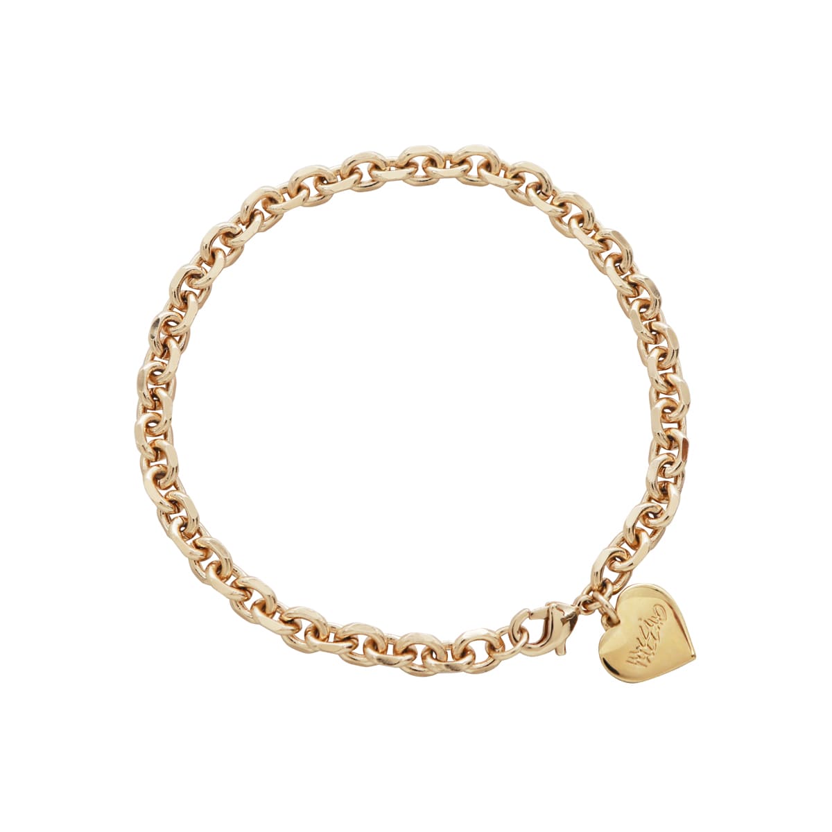 Pulsera con Cadena Facetada y Coraz&oacute;n con Grabado Mossimo image number null