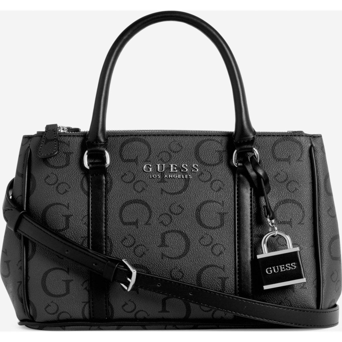 Bolsa Satchel Guess Color Negro Suavizado para Mujer image number null