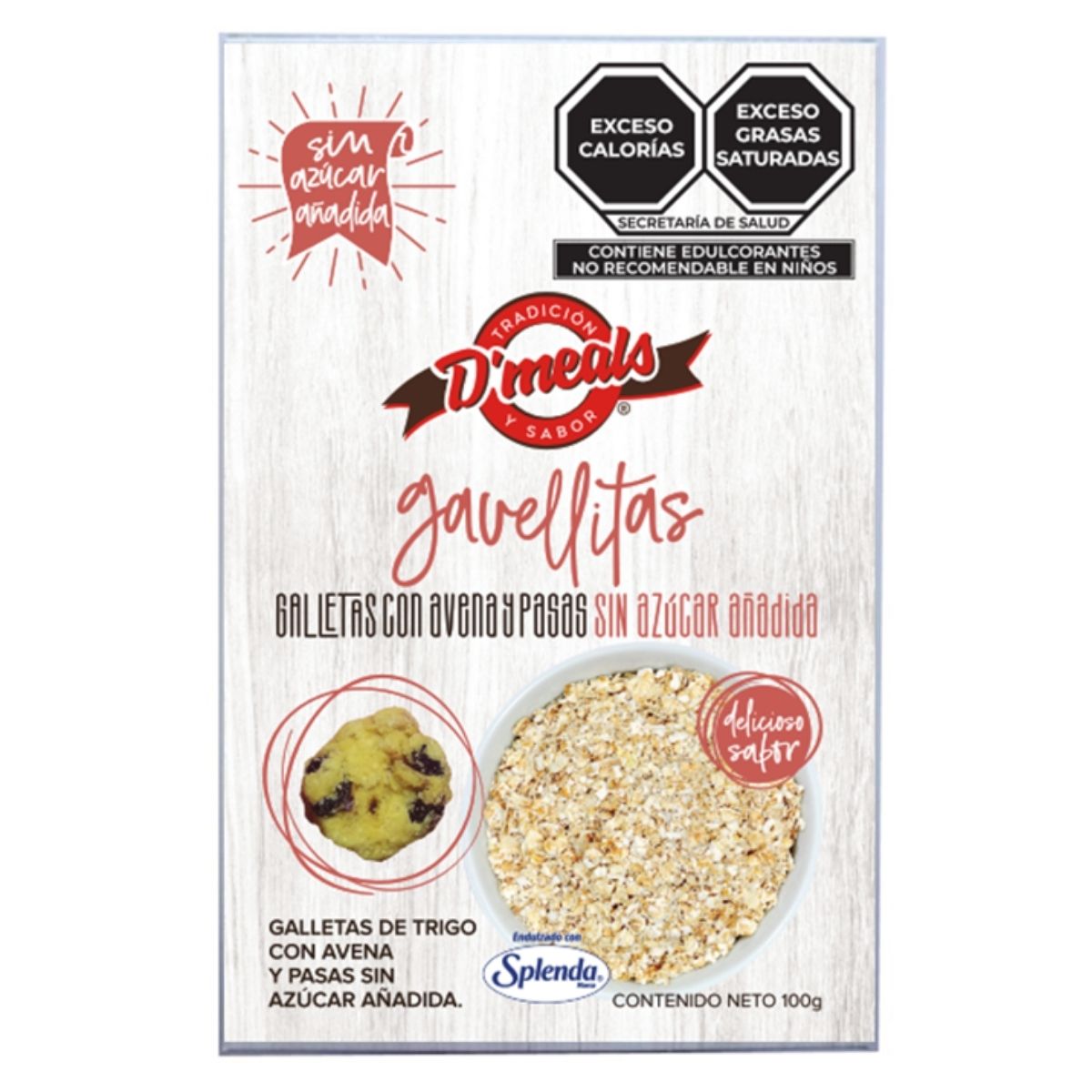Gavellitas Galletas Avena con Pasas s/a 100 g D'meals image number null