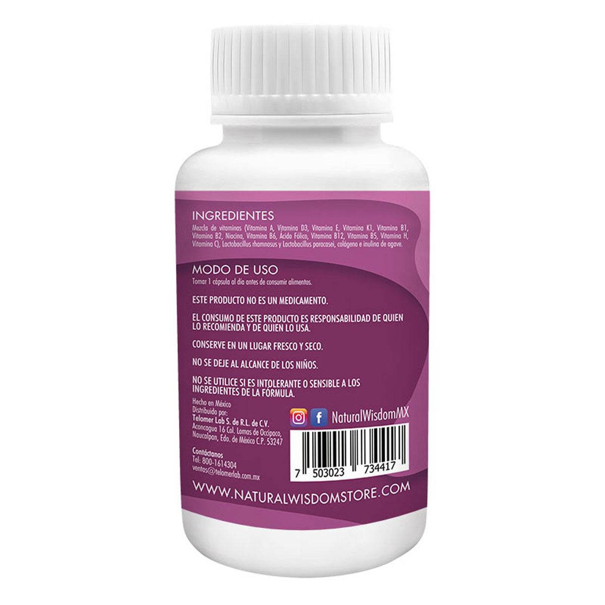 Probi&oacute;ticos Mujer 30 Caps Natural Wisdom Suplemento Alimenticio image number null