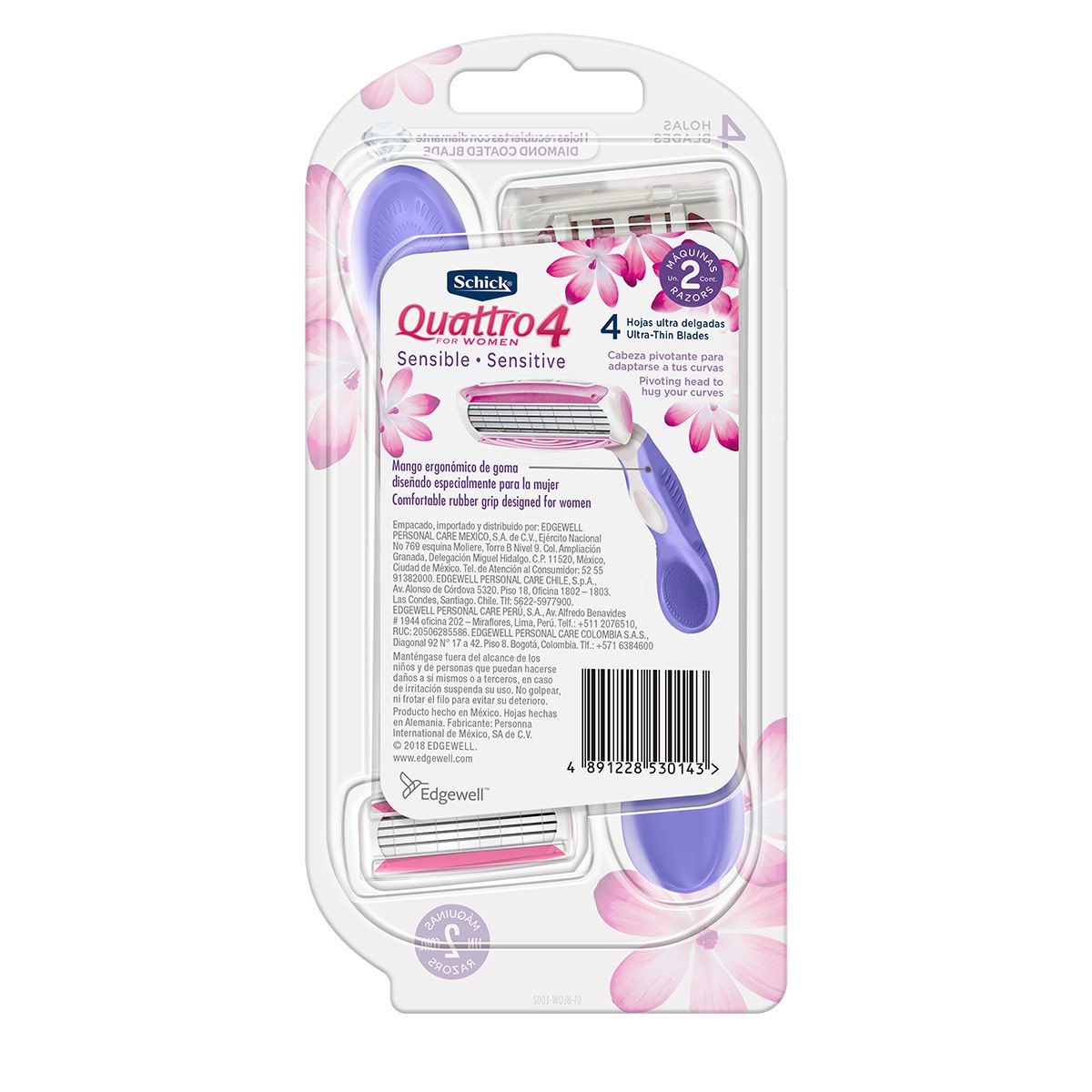 Rastrillos Schick Quattro You Sensitive  Desechable 2 Piezas SCHICK image number null