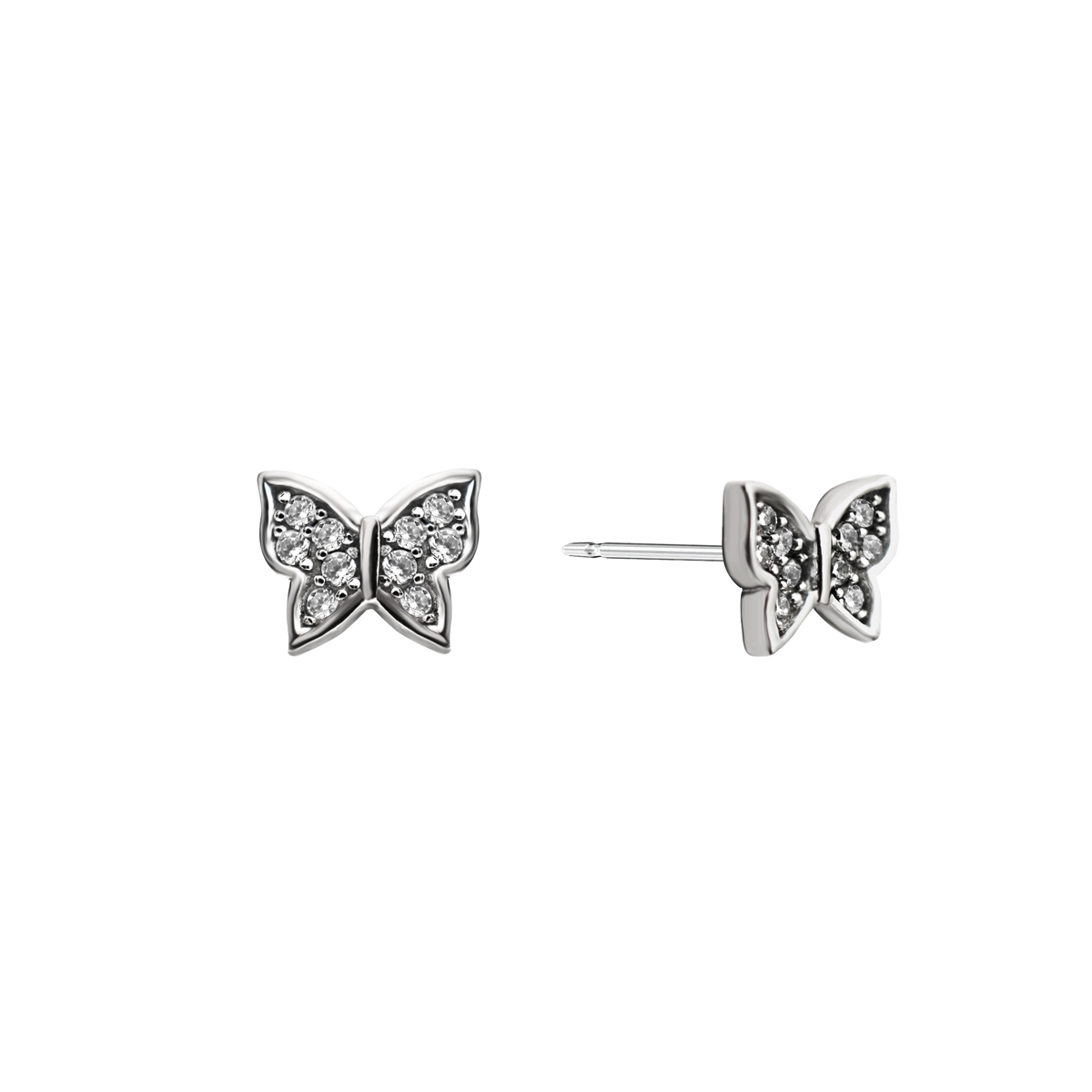 Aretes Mariposa Plata .925 con Circonias Acabado Rodio Artre .925 image number null