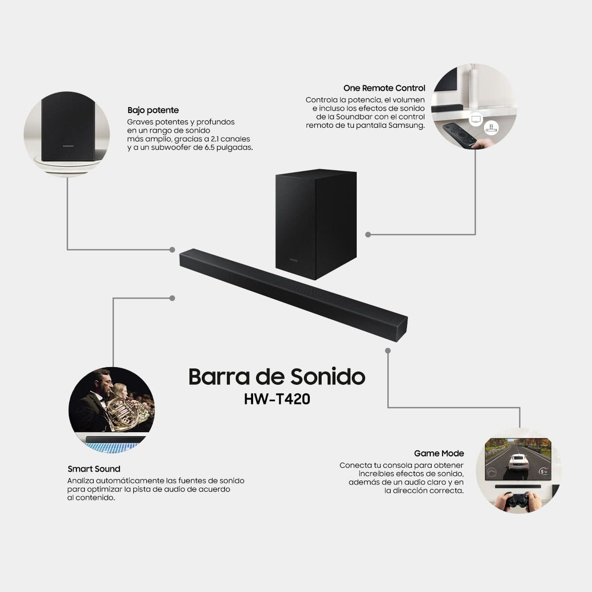 Barra de Sonido Samsung HW-T420/ZX image number null