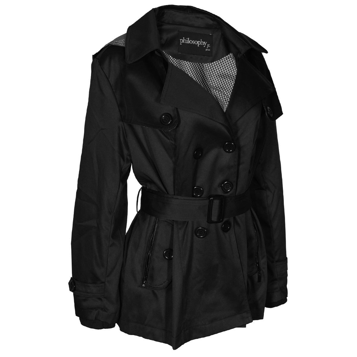 Gabardina Lisa con Cintur&oacute;n Philosophy Jr Plus Talla 1X para Mujer image number null