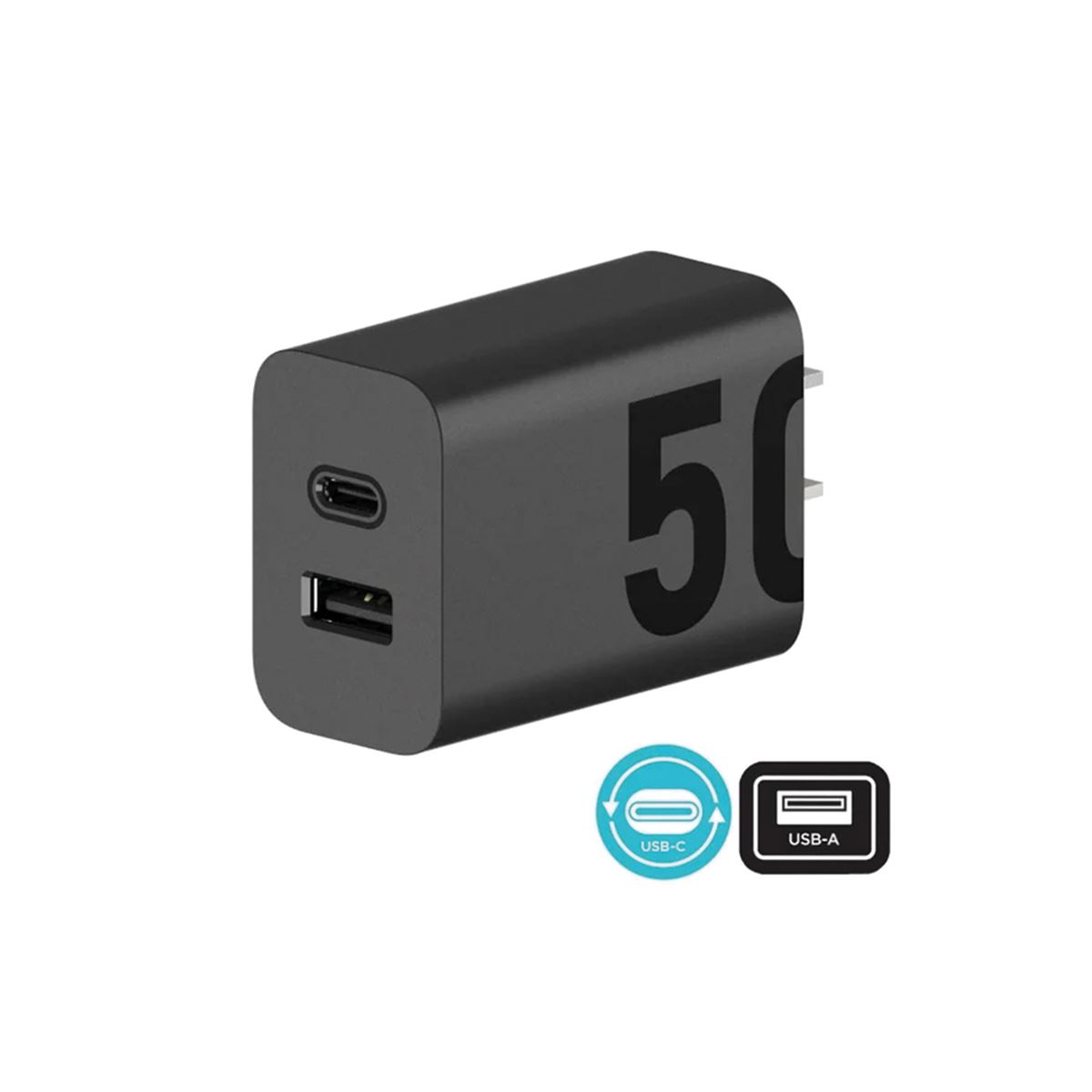 Cargador Motorola USB-A a USB-C 50W con Entrada Dual image number null