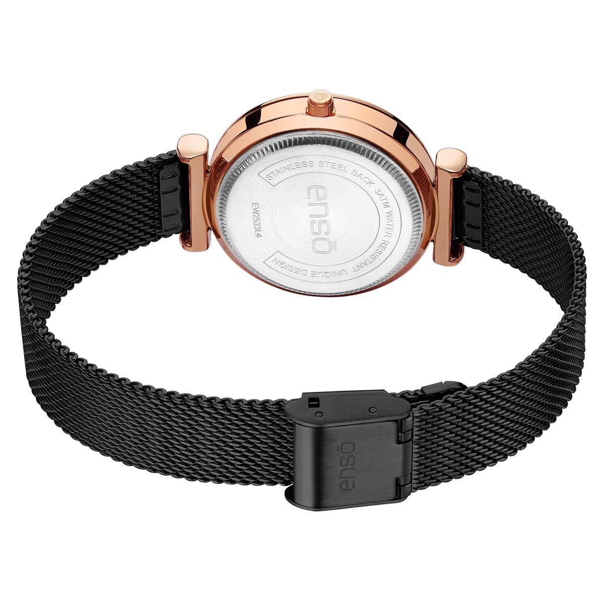 Reloj De Pulso Enso Negro Para Dama image number null