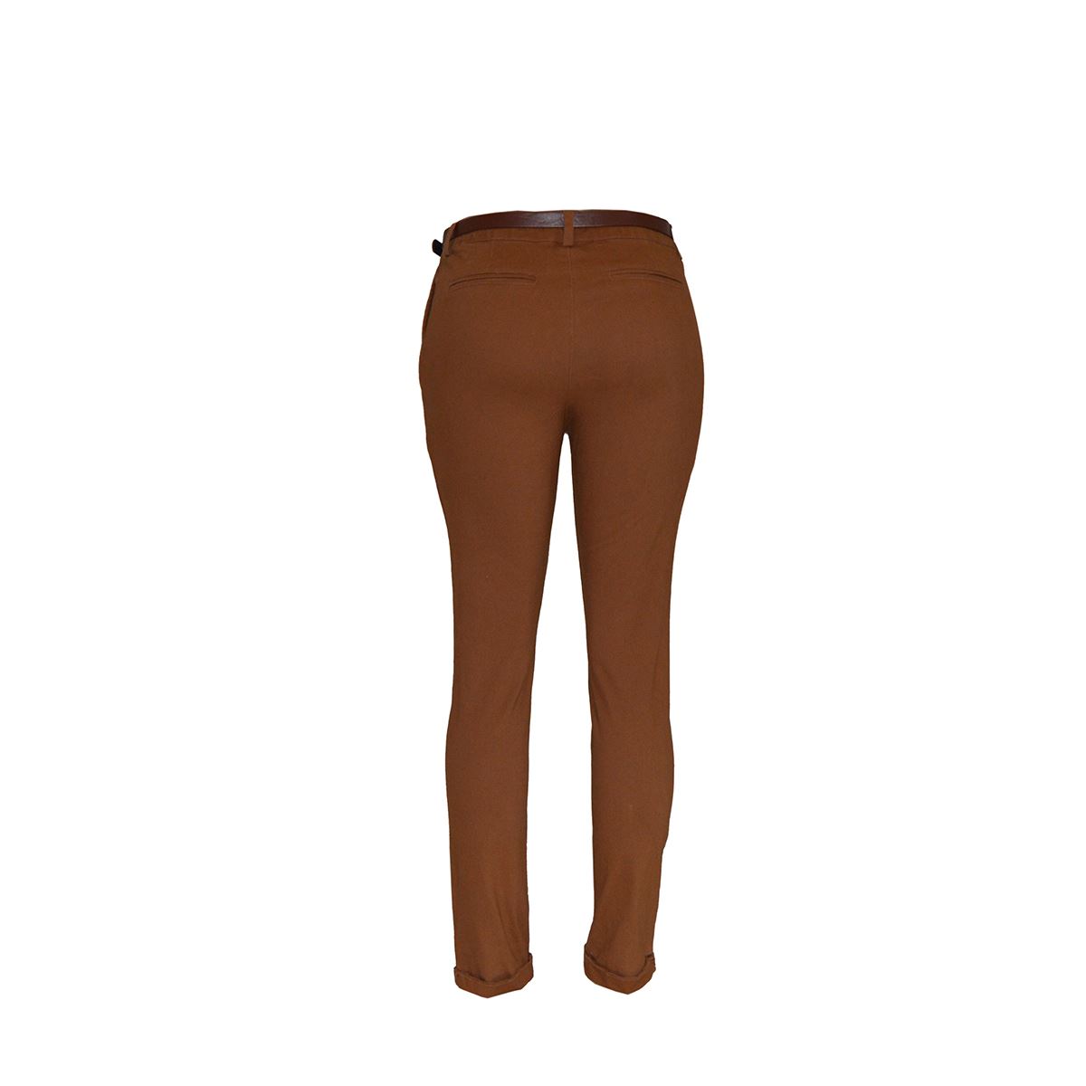 Pantal&oacute;n recto liso con cintur&oacute;n a tono Philosophy talla grande color cafe medio modelo P2287N.. image number null