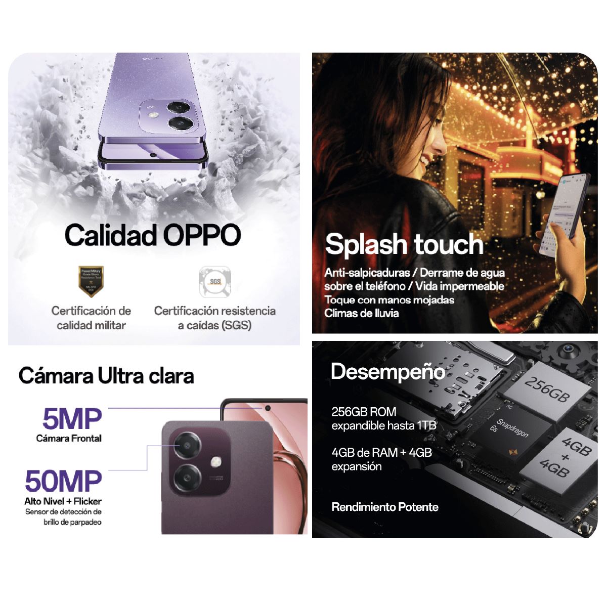 Celular Oppo A40 256GB Lila Telcel R7 image number null