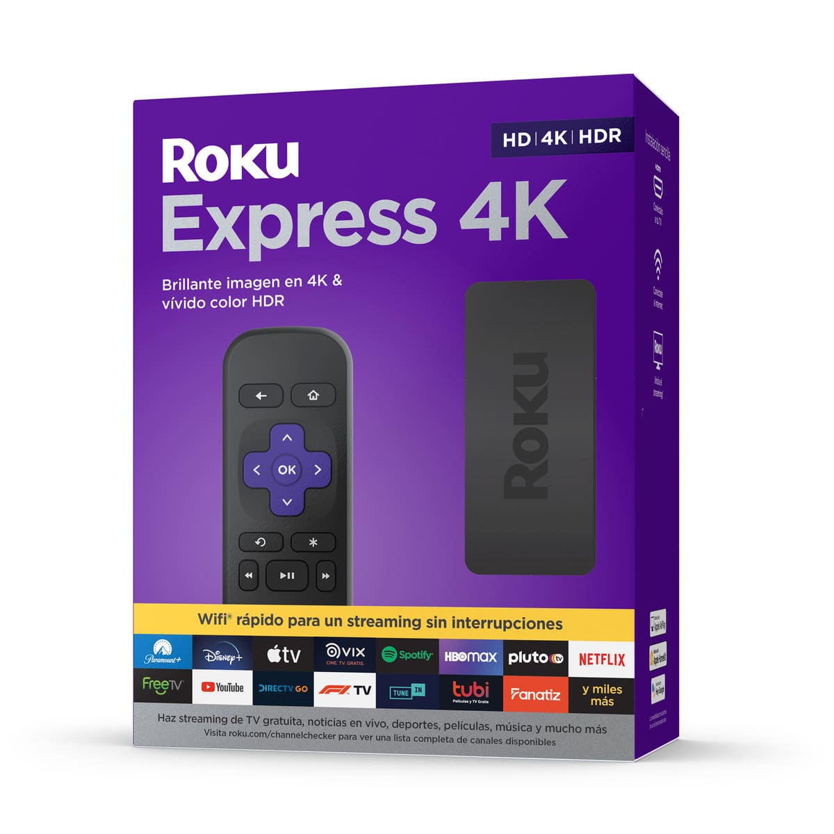 Roku Express 4K | Dispositivo de streaming HD, 4K y HDR que incluye control remoto sencillo image number null