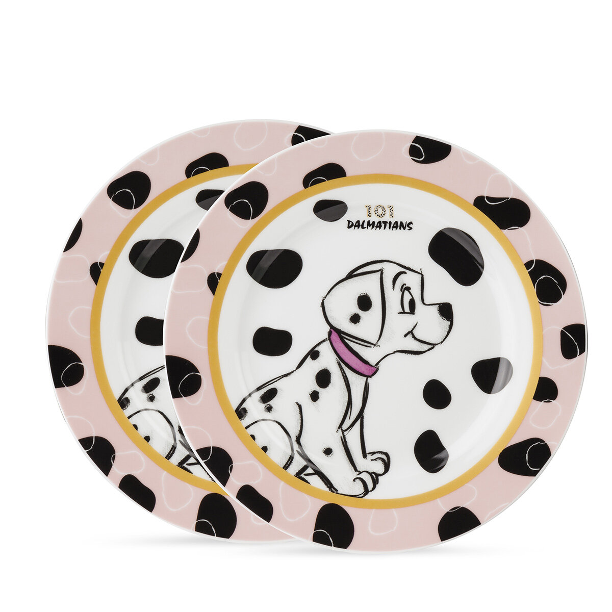 Set de 2 Platos de Porcelana color Rosa Diseño Disney 101 Dálmatas Egan image number null