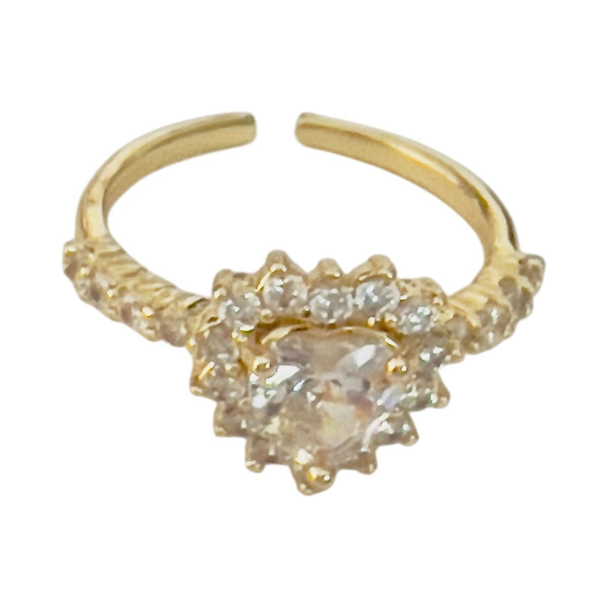 Anillo Coraz&oacute;n Chapa de Oro Dorado Golden Wishes image number null