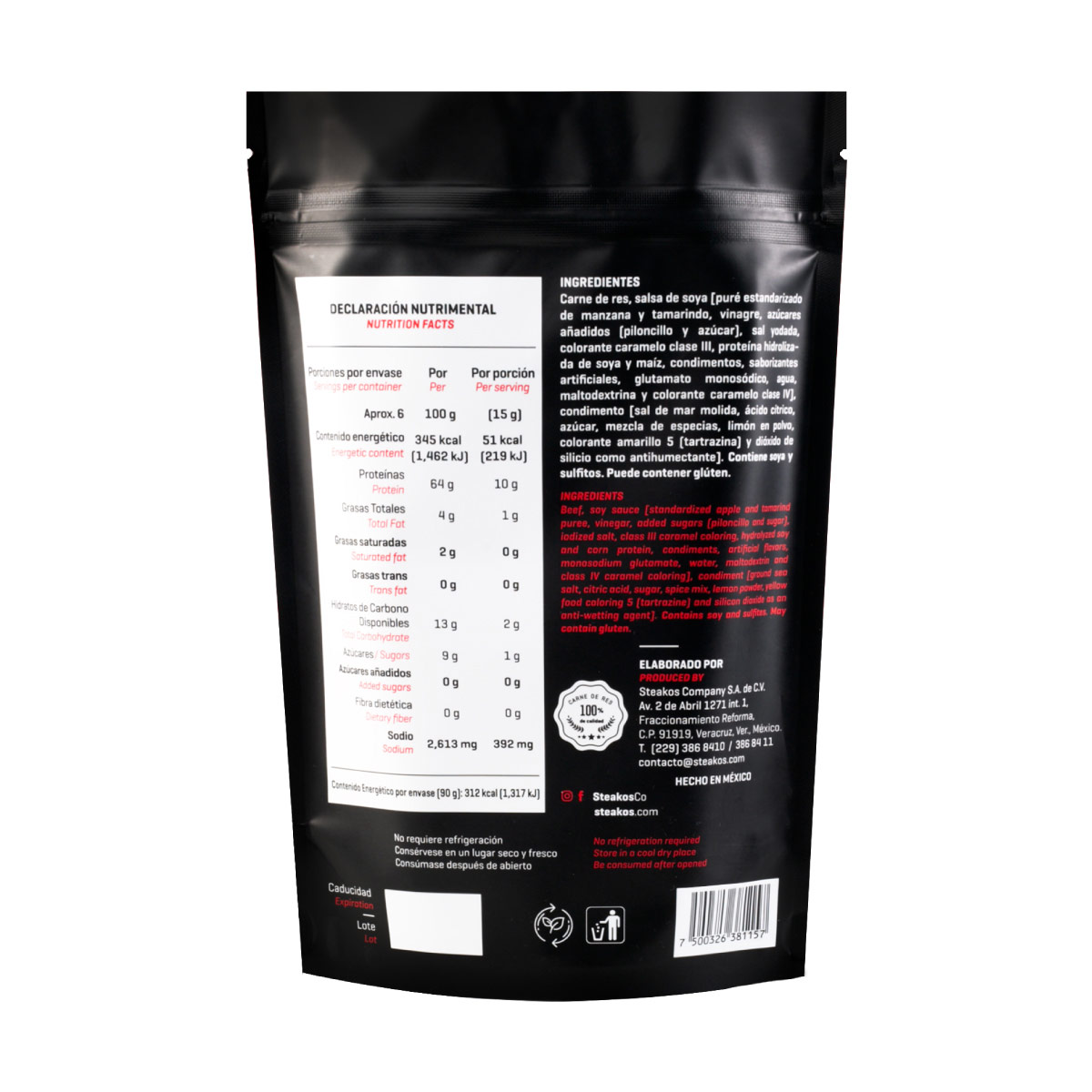 Carne Seca Receta Original Steakos 90g image number null