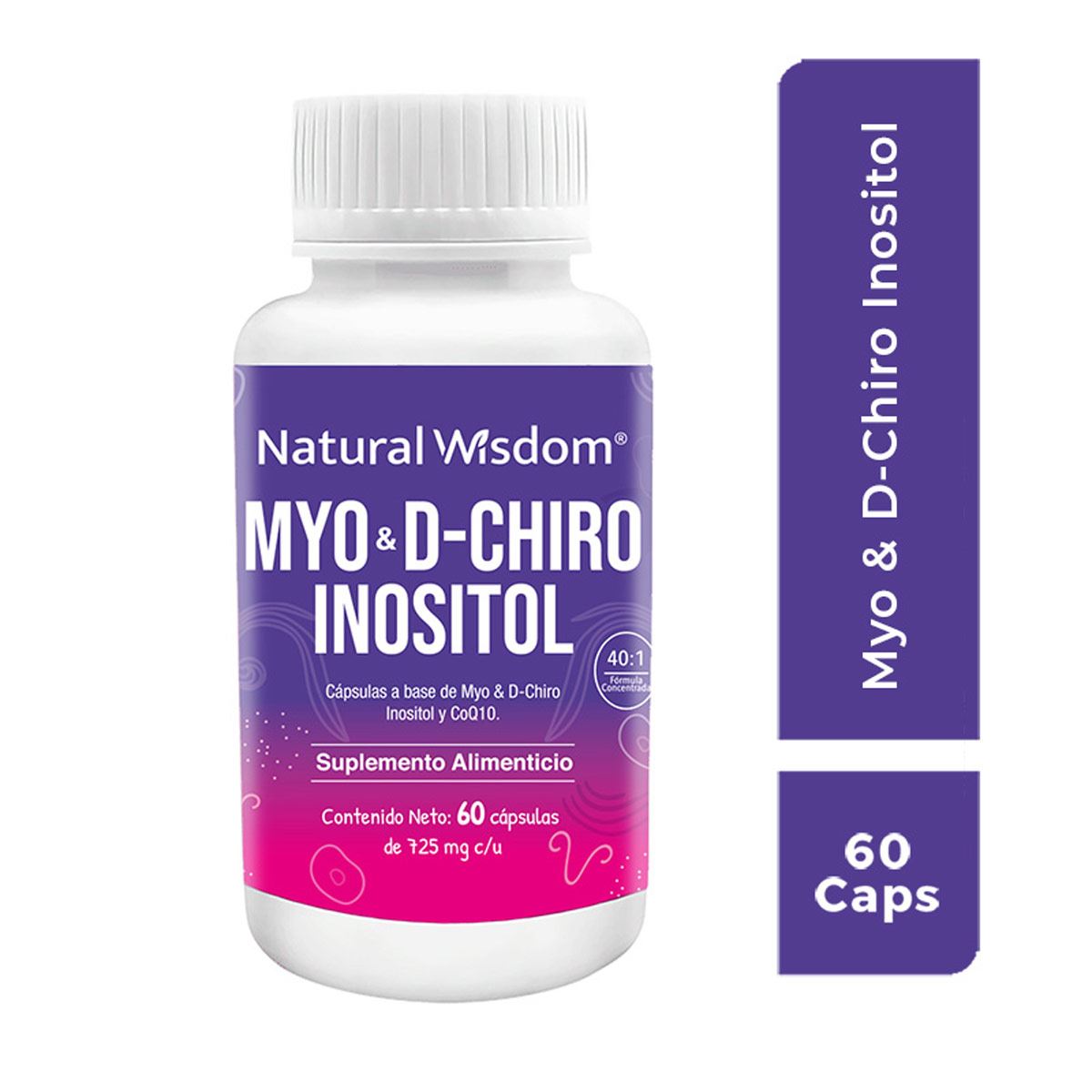 Myo & D-Chiro Inositol 60 caps Natural Wisdom image number null