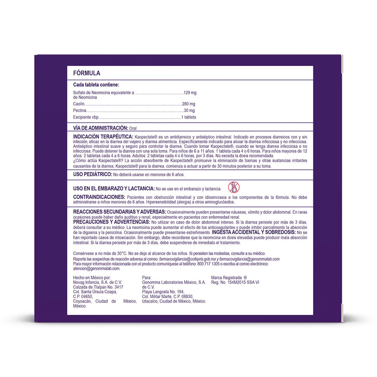 Kaopectate Antidiarreico 10 tabletas image number null