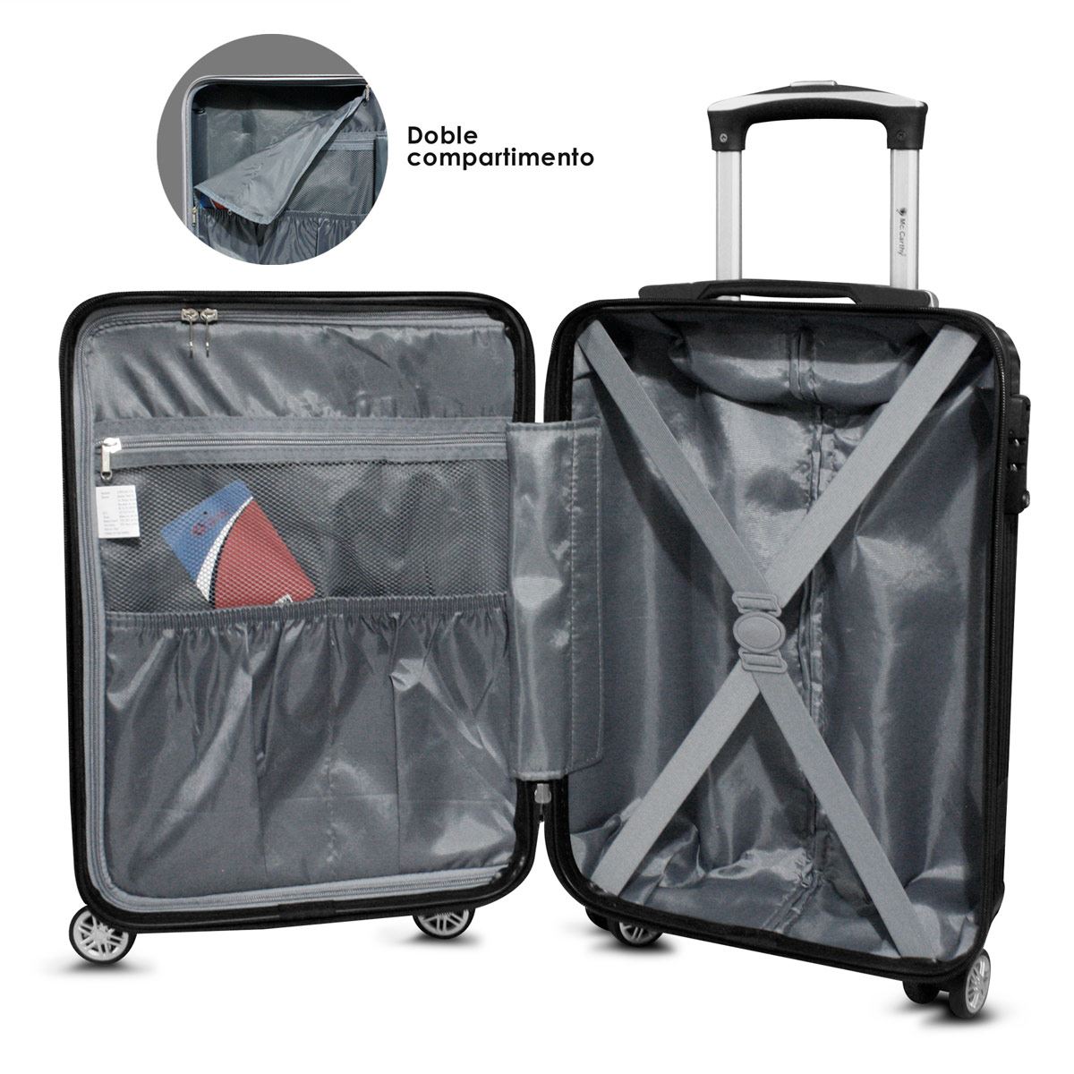 Maleta con Ruedas de Viaje Mc Carthy Negro Inizio 18",Maleta Expandible de 18 image number null